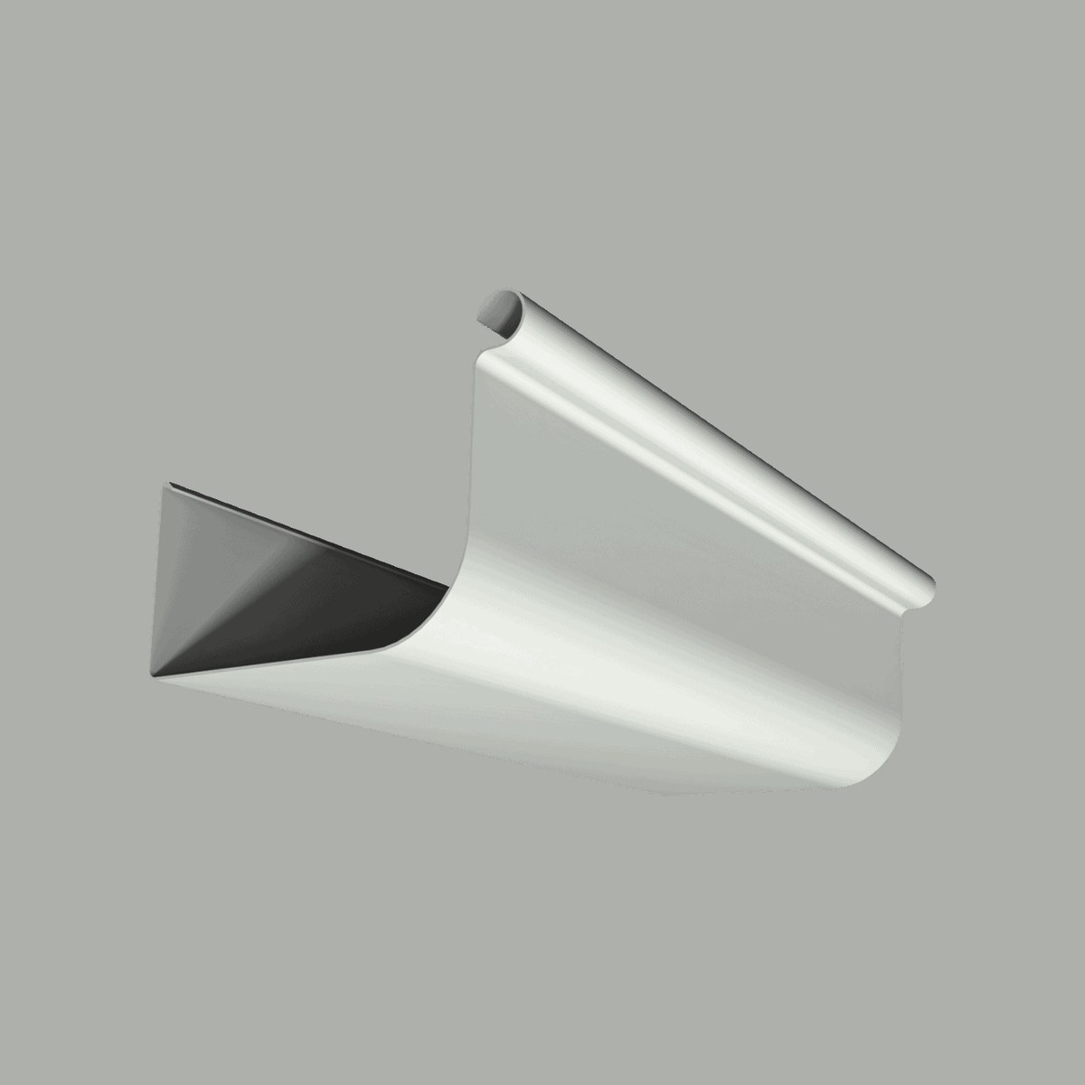 No1 Quad Hi Front Gutter 125mm slotted XRW Surfmist, Rainwater Gutters - Construction Supplies Australia