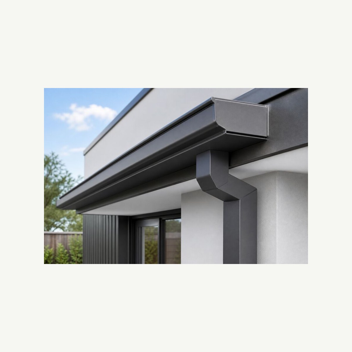 COMMERCIAL - 150mm Half Round Gutter Support Bracket External XRW: Surfmist, Rainwater Systems - Construction Supplies Australia