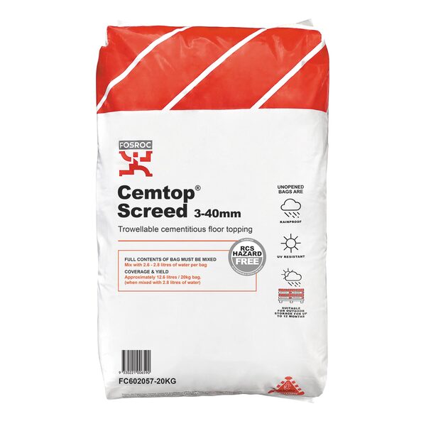 Fosroc CEMTOP SCREED 3-40MM, Construction Chemicals - Construction Supplies Australia