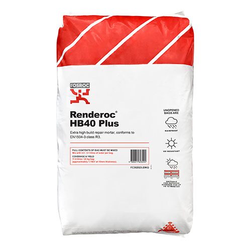 Fosroc RENDEROC HB40 PLUS 20KG, Construction Chemicals - Construction Supplies Australia