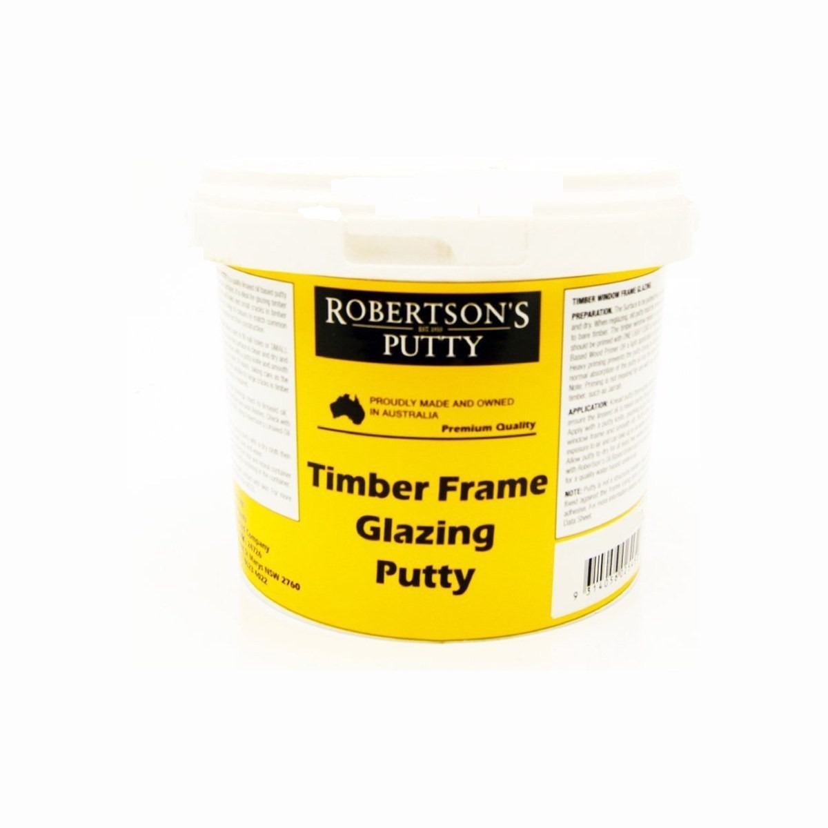 Putty Steel Frame - 04.5 - Putty Steel Frame, Grey, 4.5kg, Putty Linseed Oil And Whiting Powder - Construction Supplies Australia
