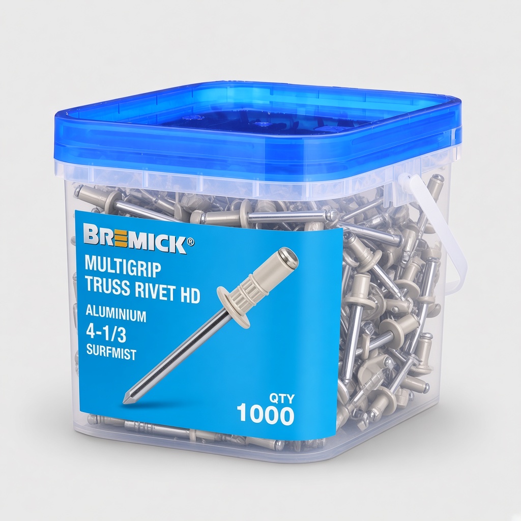 ALUM MULTIGRIP TRUSS RIVET HD 4-1/3 - Surfmist - 1000 Pack, Fasteners & Fixings - Construction Supplies Australia