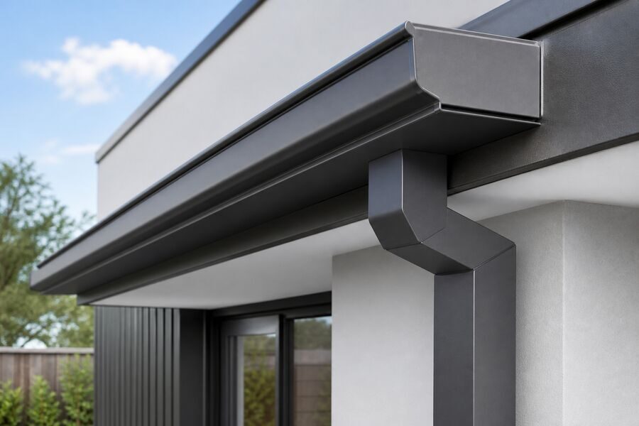 Eaves Gutter Brackets - External Powder Coated - 50mm x 5mm Duragal - 600mm Girth, fasteners — Construction Supplies Australia